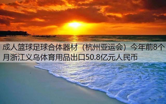 <strong>成人篮球足球合体器材（杭州亚运会）今年前8个月浙江义乌体育用品出口50.8亿元人民币</strong>